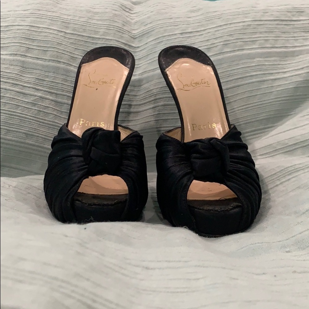Black peep toe Christian Louboutins